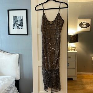 Beaded mid length dress
